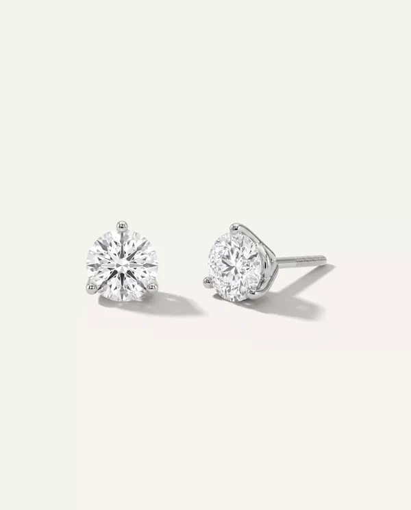 Diamond Earrings Three-Prong Martini Lab Diamond Screw-Back earrings (1 1/2 ct. tw.)