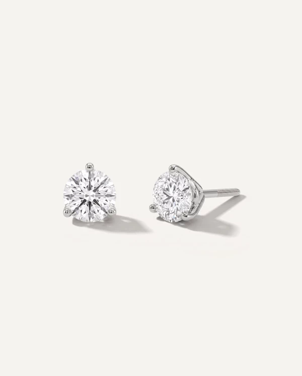 Diamond Earrings Three-Prong Martini Lab Diamond Screw-Back earrings (2 ct. tw.)