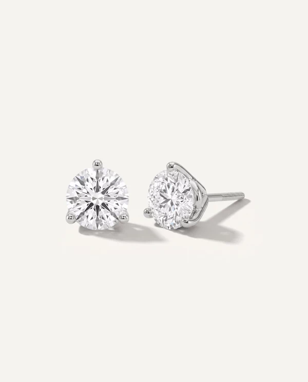Setting Three-Prong Martini Lab Diamond Screw-Back earrings (3 ct. tw.)