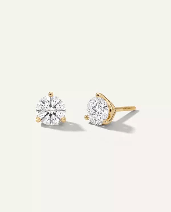 Diamond Earrings Three-Prong Martini Lab Diamond Screw-Back earrings (1 1/2 ct. tw.)