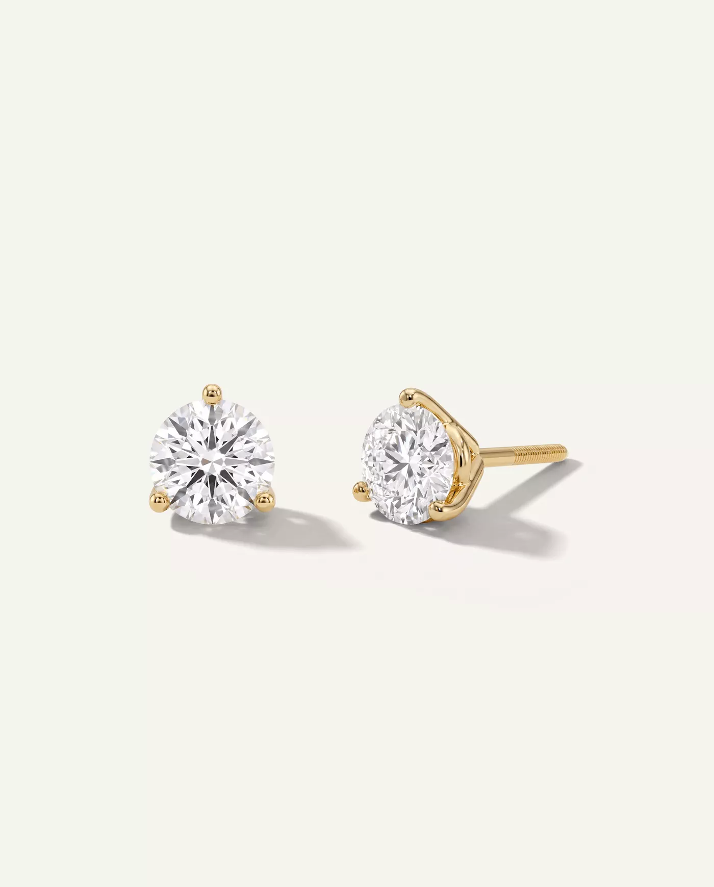 Three-Prong Martini Lab Diamond Screw-Back Earrings (2 ct. tw.)