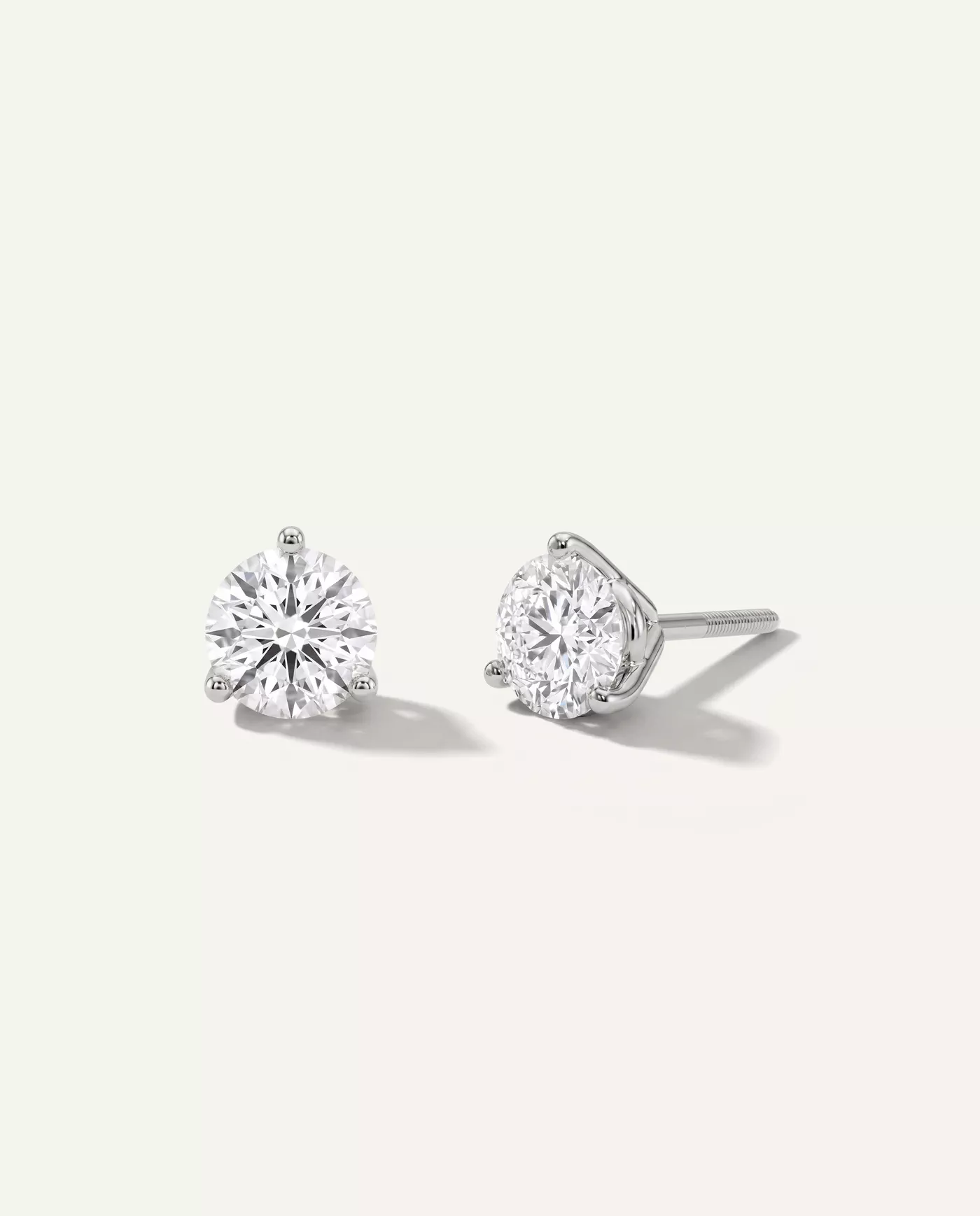 Three-Prong Martini Lab Diamond Screw-Back Earrings (1 ct. tw.)
