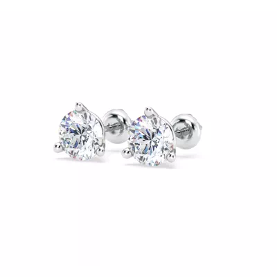 Three-Prong Martini Lab Diamond Screw-Back Earrings (2 ct. tw.)