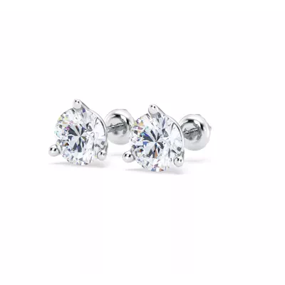 Three-Prong Martini Lab Diamond Screw-Back Earrings (3 ct. tw.)