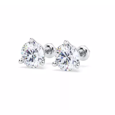 Three-Prong Martini Lab Diamond Screw-Back Earrings (4 ct. tw.)