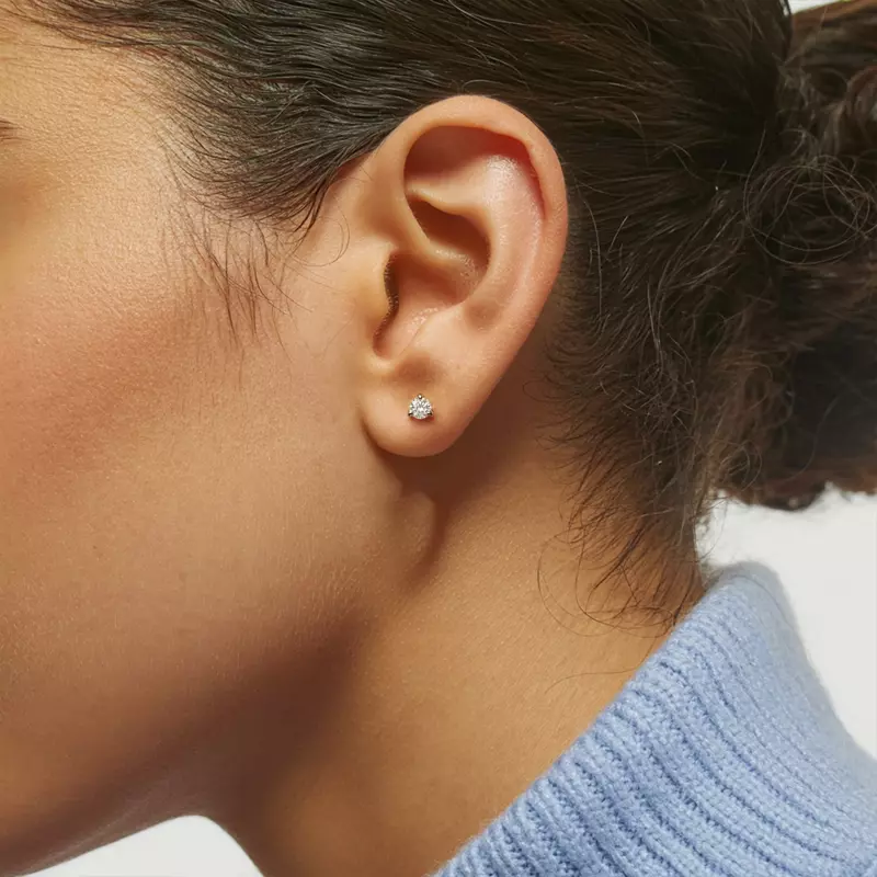 14K Rose Gold Three-Prong Lab Diamond Martini Earrings (1/2 ct. tw.)