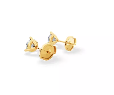 Three-Prong Martini Lab Diamond Guardian Back Earrings (1 ct. tw.)