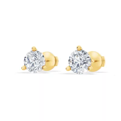 Three-Prong Martini Lab Diamond Guardian Back Earrings (2 ct. tw.)