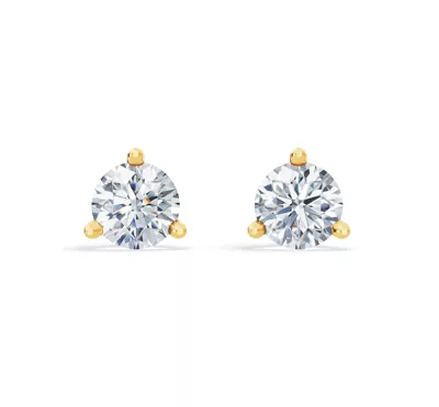 Three-Prong Martini Lab Diamond Guardian Back Earrings (3 ct. tw.)