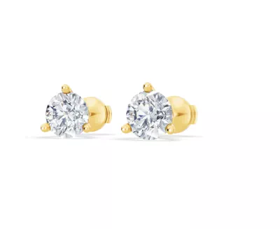 Three-Prong Martini Lab Diamond Guardian Back Earrings (3 ct. tw.)