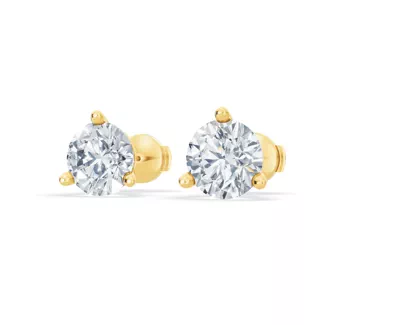 Three-Prong Martini Lab Diamond Guardian Back Earrings (4 ct. tw.)