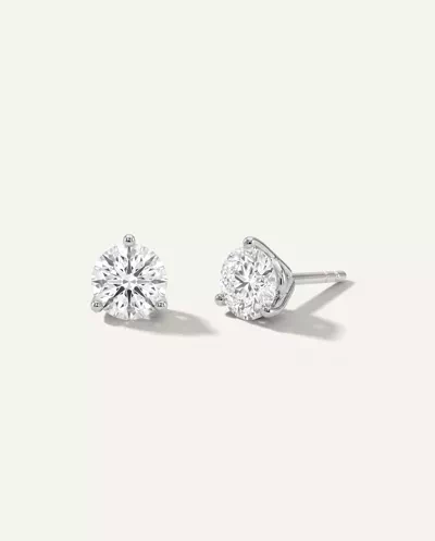 Three-Prong Martini Lab Diamond Guardian Back Earrings (1 ct. tw.)