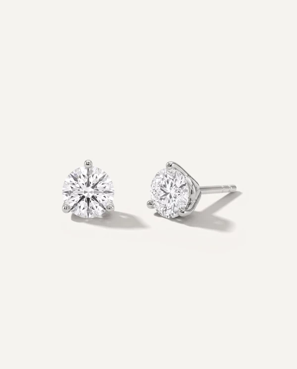 Diamond Earrings Three-Prong Martini Lab Diamond Guardian Back earrings (2 ct. tw.)