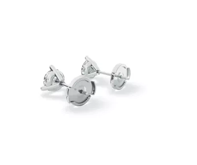 Three-Prong Martini Lab Diamond Guardian Back Earrings (1 ct. tw.)