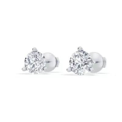 Three-Prong Martini Lab Diamond Guardian Back Earrings (2 ct. tw.)