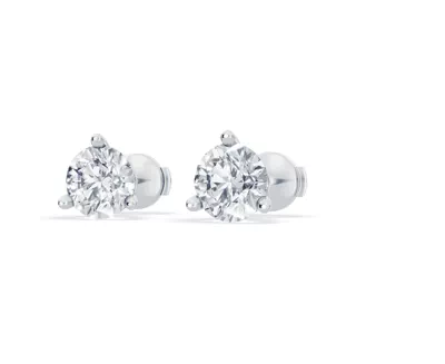 Three-Prong Martini Lab Diamond Guardian Back Earrings (3 ct. tw.)