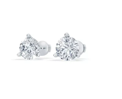 Three-Prong Martini Lab Diamond Guardian Back Earrings (4 ct. tw.)