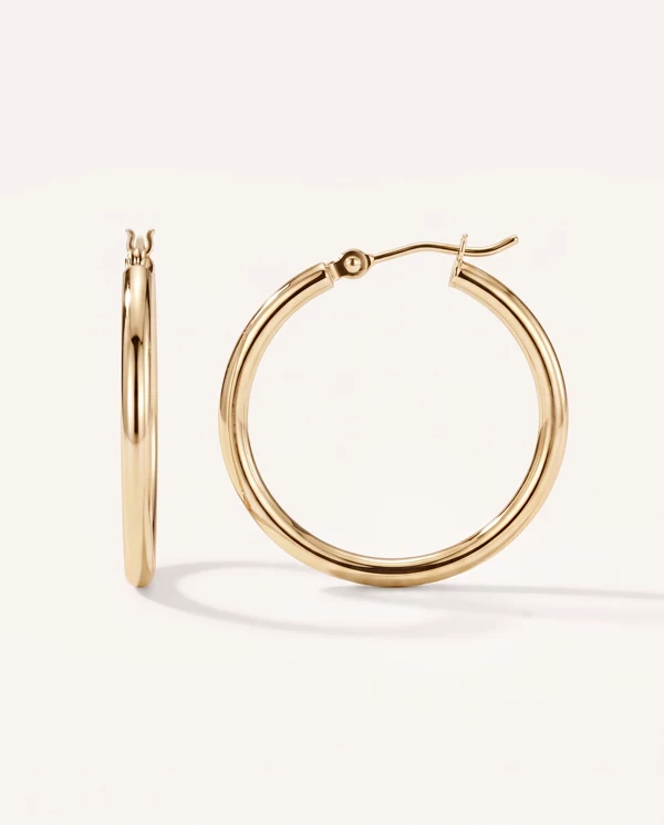 items Classic Polished Gold Hoops (25mm)