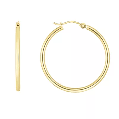 Classic Polished Gold Hoops (30mm)