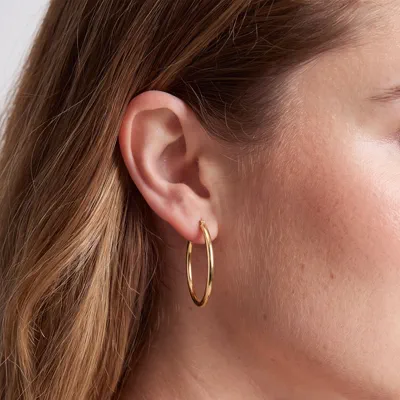 Classic Polished Gold Hoops (30mm)