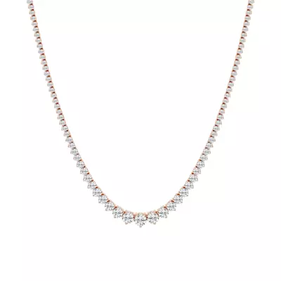Round Lab Diamond Graduated Riviera Necklace (10 ct. tw.)