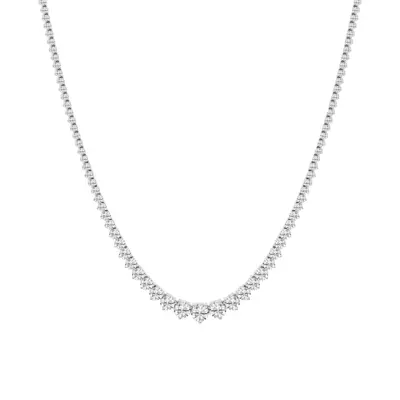 Round Lab Diamond Graduated Riviera Necklace (10 ct tw)