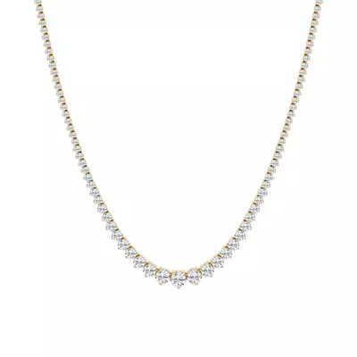 Round Lab Diamond Graduated Riviera Necklace (10 ct tw)