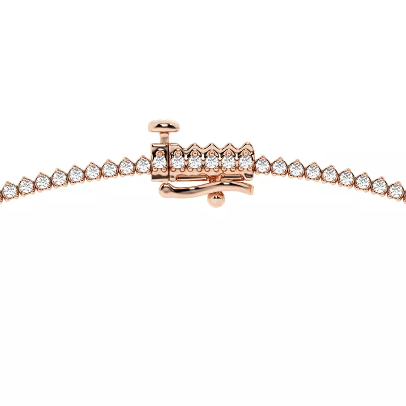 14K Rose Gold Round Lab Diamond Graduated Riviera Necklace (5 ct. tw.)