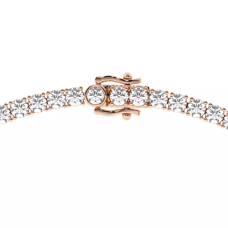 14K Rose Gold Round Lab Diamond Four Prong Tennis Necklace (24 1/4 ct. tw.)