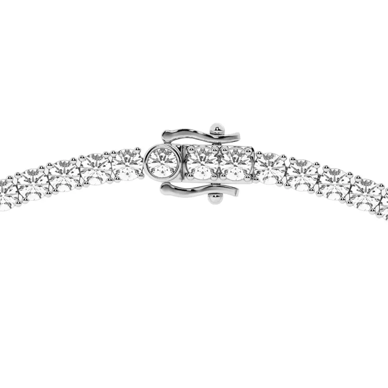 14K White Gold Round Lab Diamond Four Prong Tennis Necklace (24 1/4 ct. tw.)