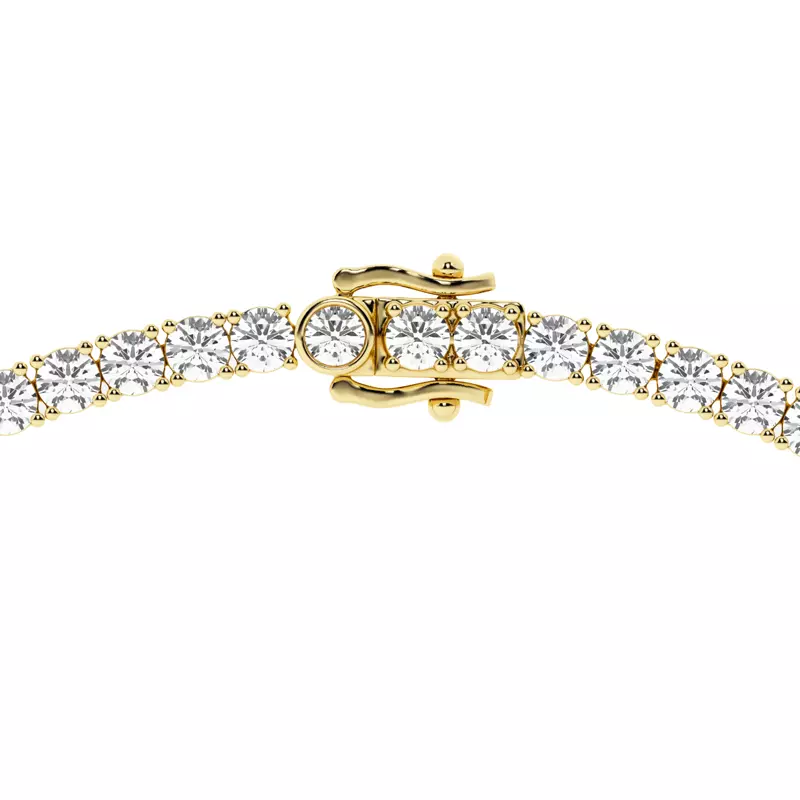 14K Yellow Gold Round Lab Diamond Four Prong Tennis Necklace (24 1/4 ct. tw.)