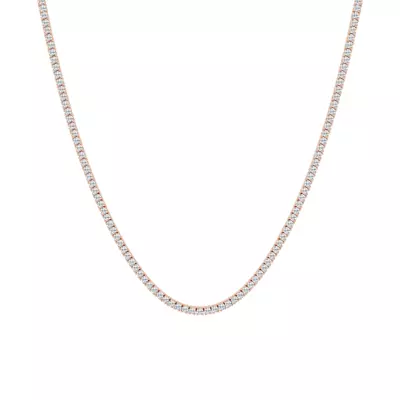 Round Lab Diamond Four Prong Tennis Necklace (7 1/4 ct. tw.)