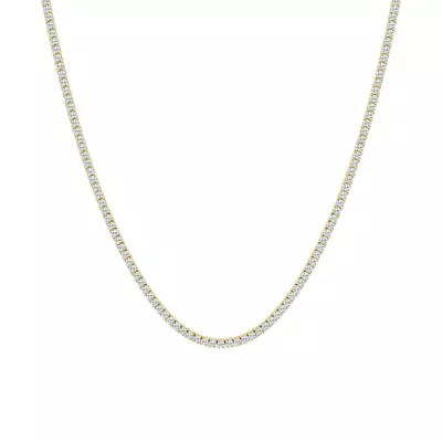 Round Lab Diamond Four Prong Tennis Necklace (7 1/4 ct. tw.)