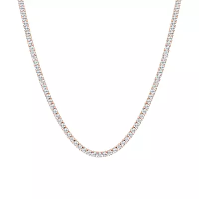 Round Lab Diamond Four Prong Tennis Necklace (15 1/4 ct. tw.)