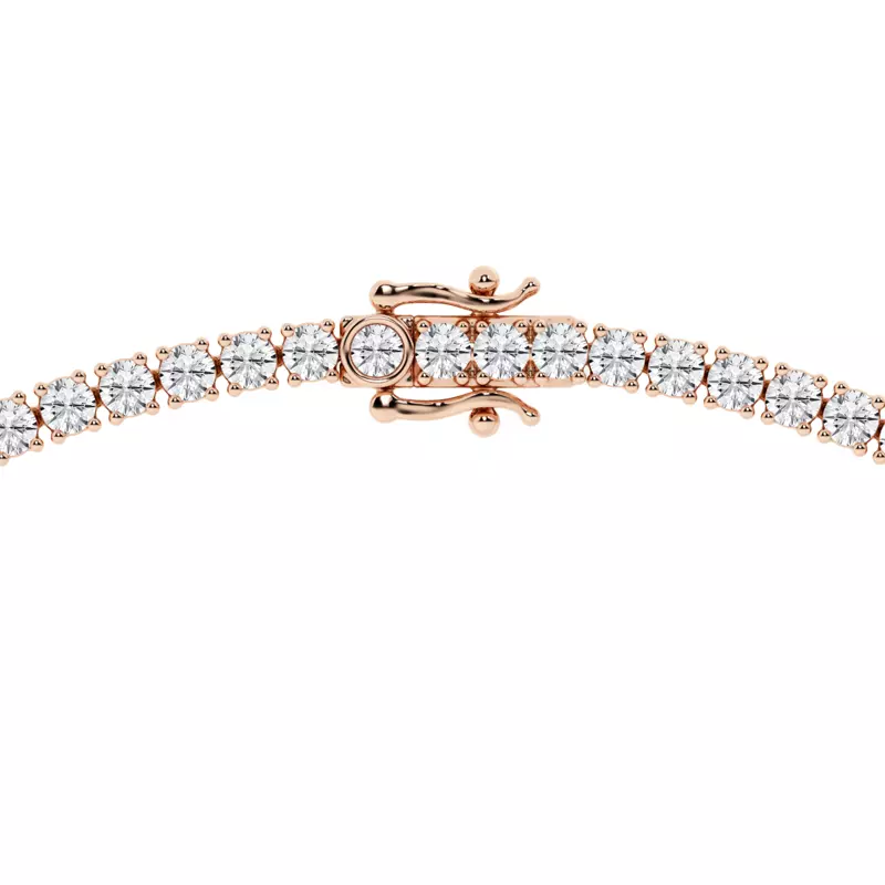 14K Rose Gold Round Lab Diamond Four Prong Tennis Necklace (15 1/4 ct. tw.)