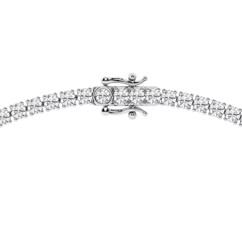 14K White Gold Round Lab Diamond Four Prong Tennis Necklace (15 1/4 ct. tw.)