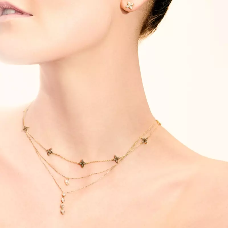 14K Rose Gold Maravina Rosette Lab Necklace by Christian Siriano