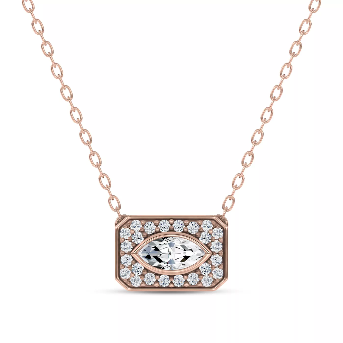 Diamond-First Design 14K Rose Gold Engagement Ring