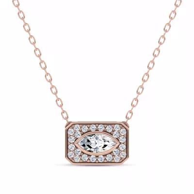 Sequin Frame Marquise Lab Diamond Necklace by Christian Siriano