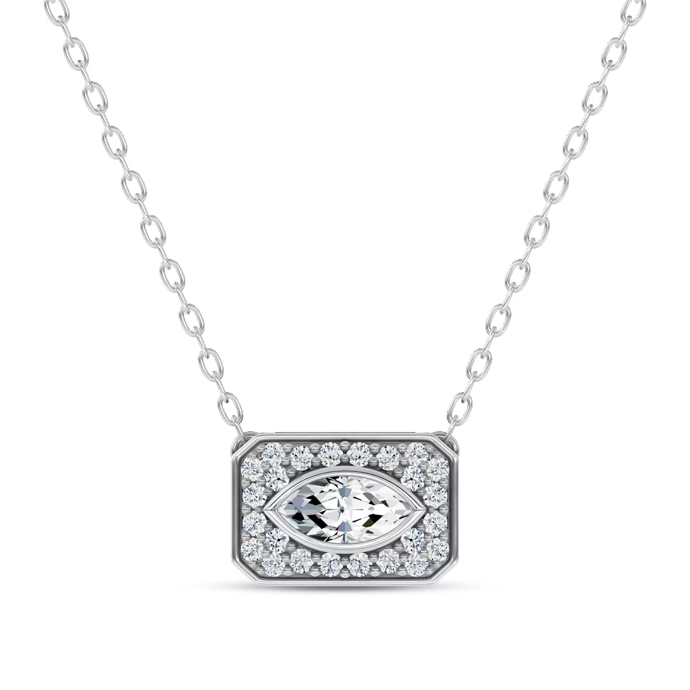 Diamond-First Design 14K White Gold Engagement Ring