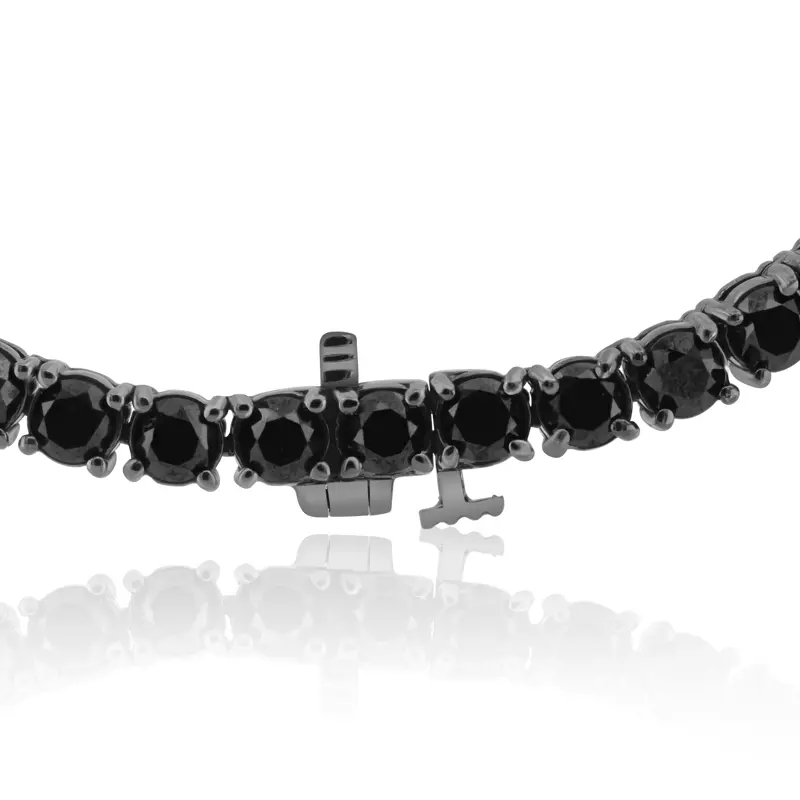 14K White Gold Black Diamond Necklace With Black Rhodium Plating (30ct. tw.)
