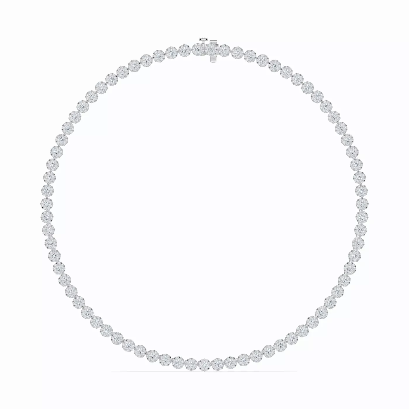 Halo Amplification 14K White Gold Engagement Ring