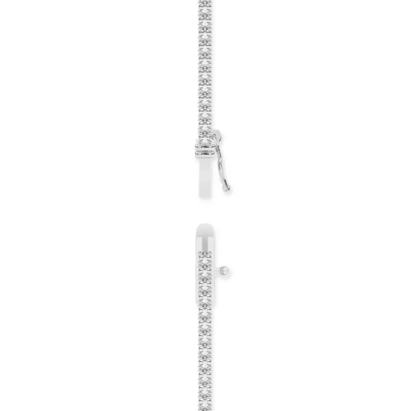 14K White Gold Lab Diamond Tennis Necklace With Extender (3 ct. tw.)
