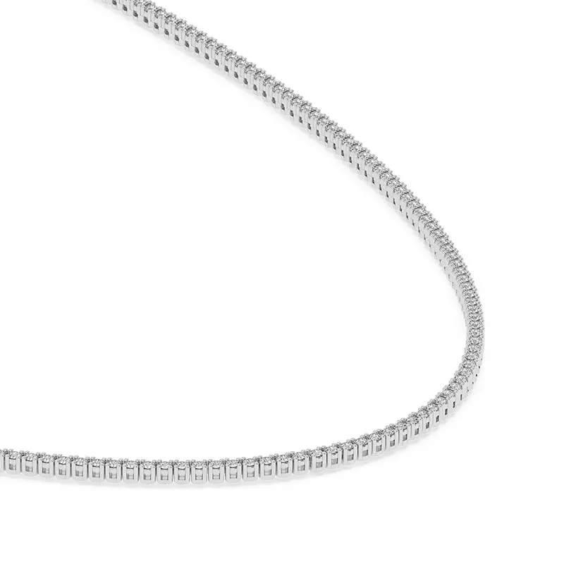 14K White Gold Lab Diamond Tennis Necklace With Extender (3 ct. tw.)