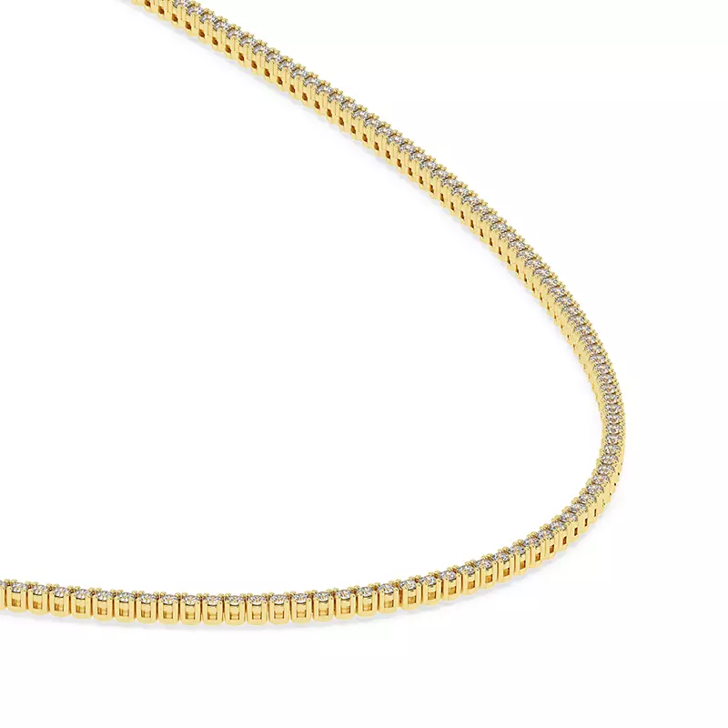 14K Yellow Gold Lab Diamond Tennis Necklace With Extender (3.00ct. tw.)