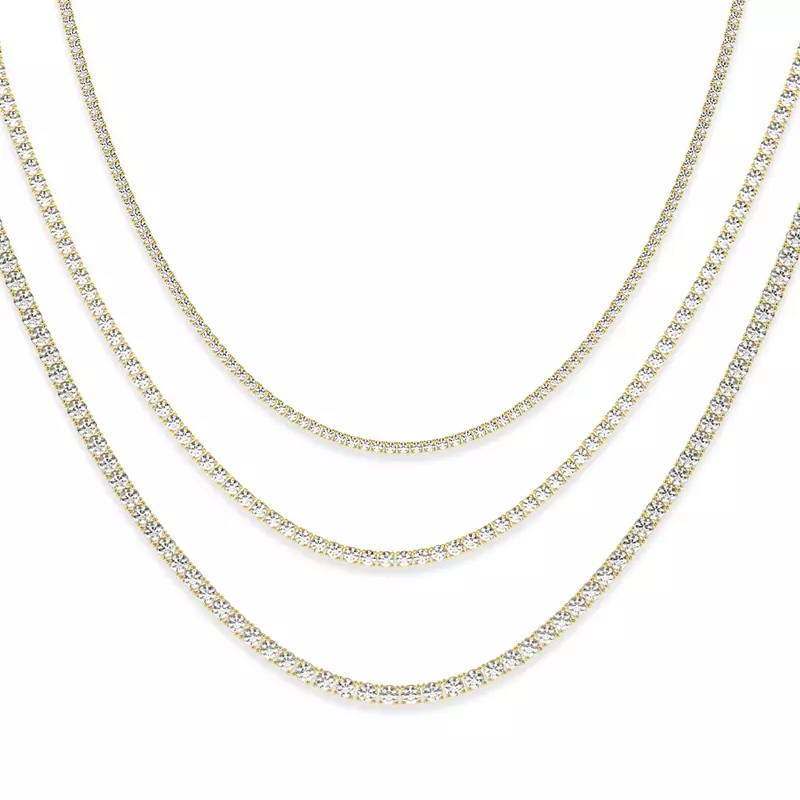 14K Yellow Gold Lab Diamond Tennis Necklace With Extender (3.00ct. tw.)