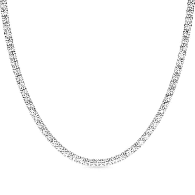 14K White Gold Lab Diamond Tennis Necklace With Extender (5 1/3 ct. tw.)