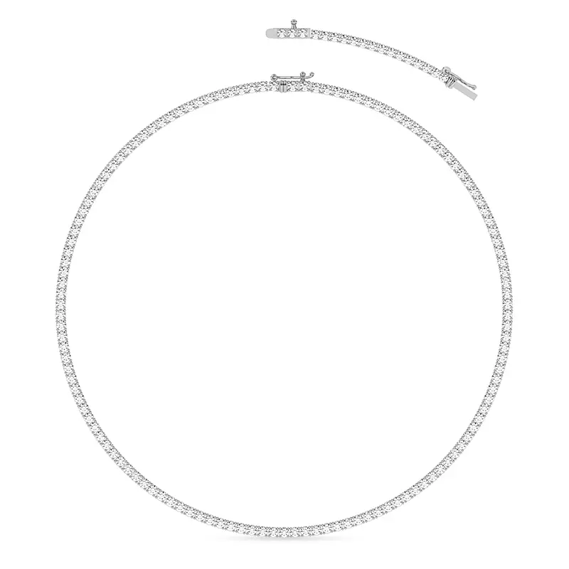 14K White Gold Lab Diamond Tennis Necklace With Extender (5 1/3 ct. tw.)