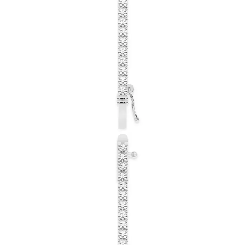 14K White Gold Lab Diamond Tennis Necklace With Extender (5 1/3 ct. tw.)