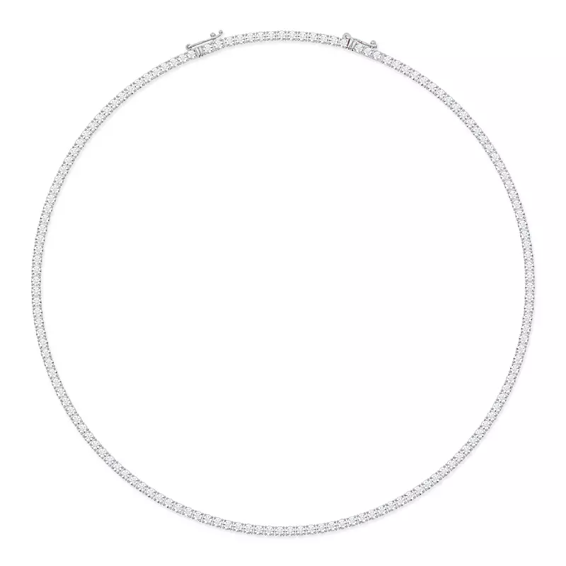 14K White Gold Lab Diamond Tennis Necklace With Extender (5 1/3 ct. tw.)